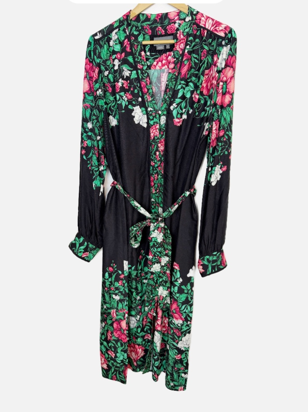 By Anthropologie Floral button front shirt dress XL - Picture 3 of 10